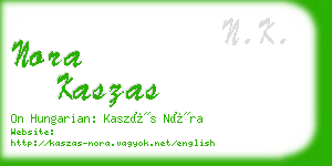 nora kaszas business card